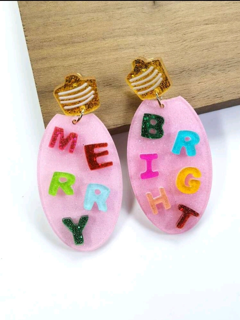 Merry and Bright Ornament Earrings image 0