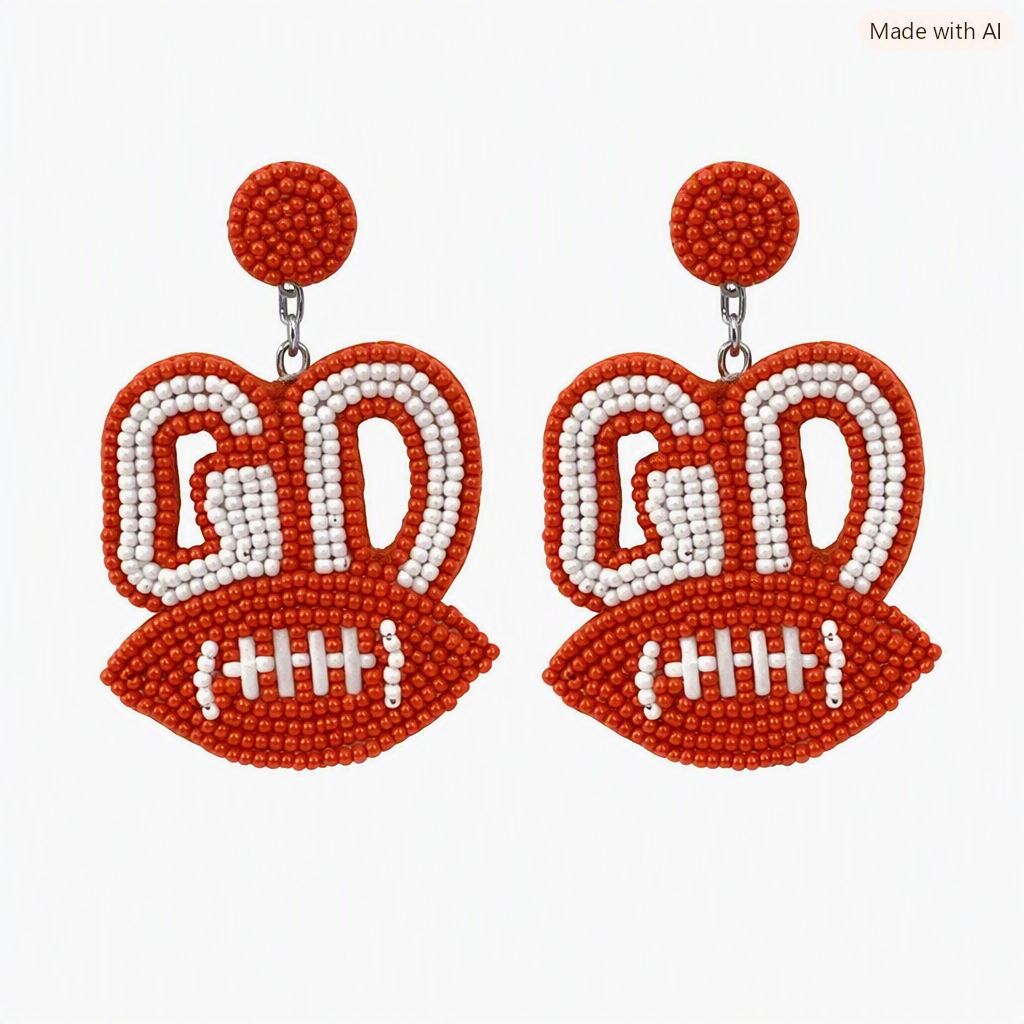 GO team Football Earrings