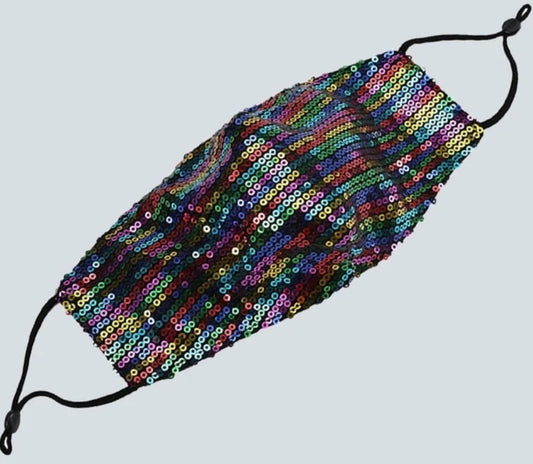  Multi color striped sequin mask image 0