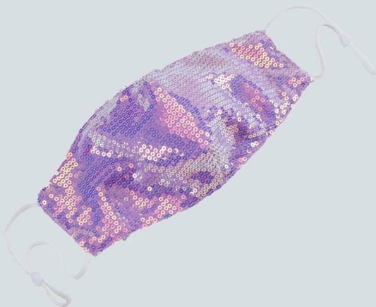 Purple Irridescent Sequin face mask  image 0