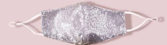 Silver Sequin face mask  image 0