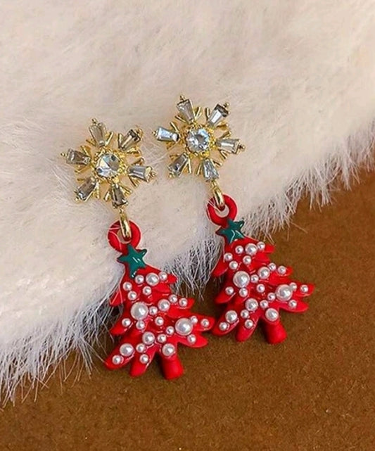 Red Christmas Tree earrings