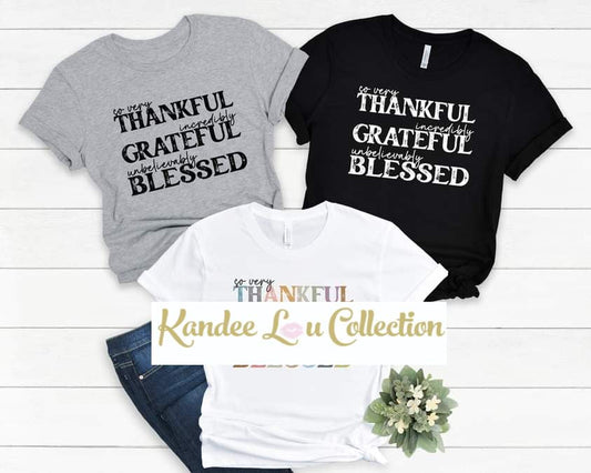 Thankful Grateful Blessed - white font image 0