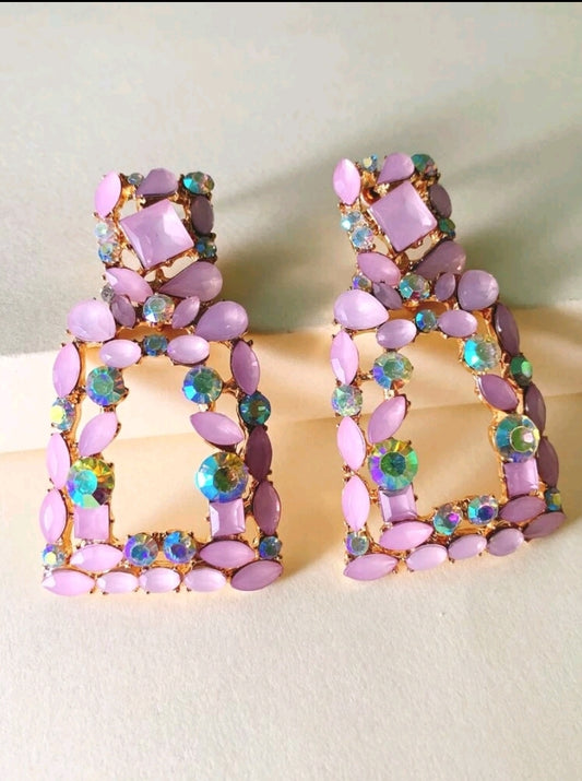 Light Pink Square earring image 0
