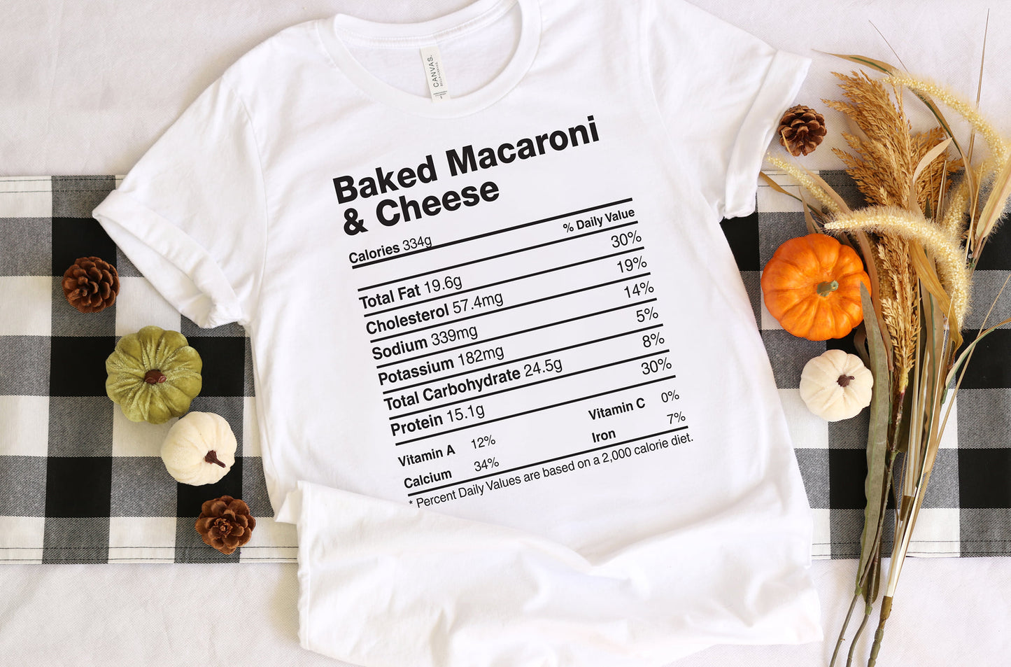 Holiday Food Nutrition Facts Shirts – Choose Your Dish (adult)