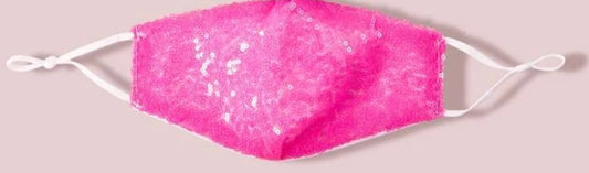 Neon pink Sequin face mask  image 0