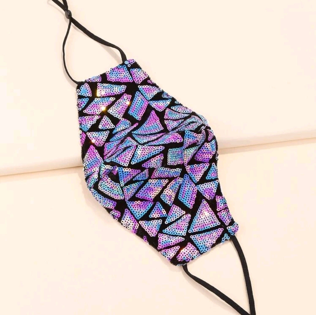  Geo sequin mask- purple  image 0