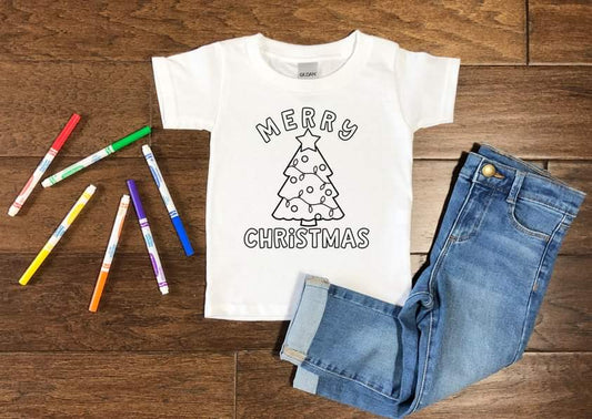Merry Christmas tree coloring tshirtðŸŽ„  image 0