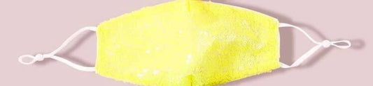 Neon yellow Sequin face mask  image 0