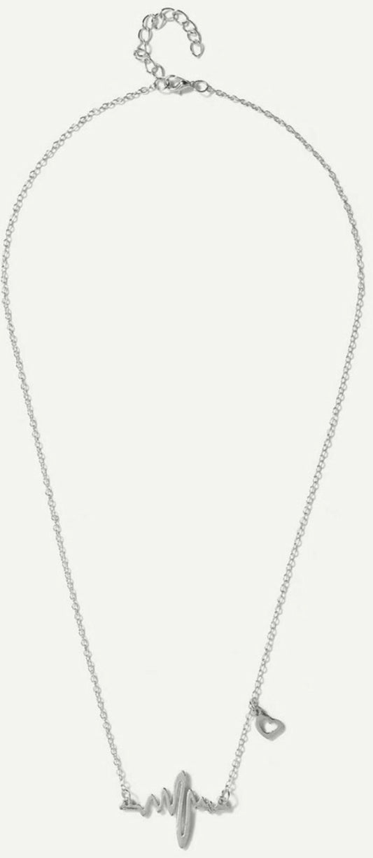  Heartbeat -silver necklace image 0