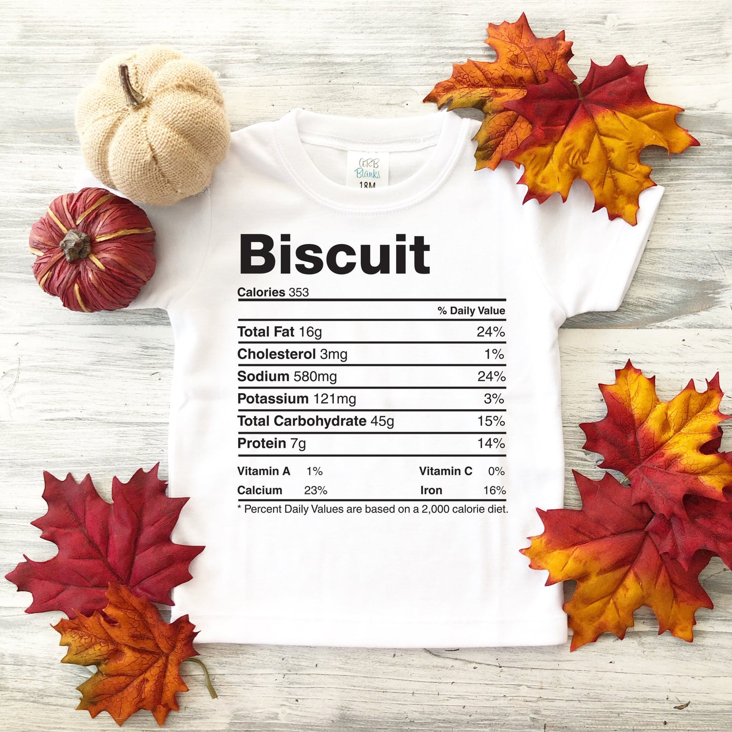 Holiday Food Nutrition Facts Shirts – Choose Your Dish (kids)