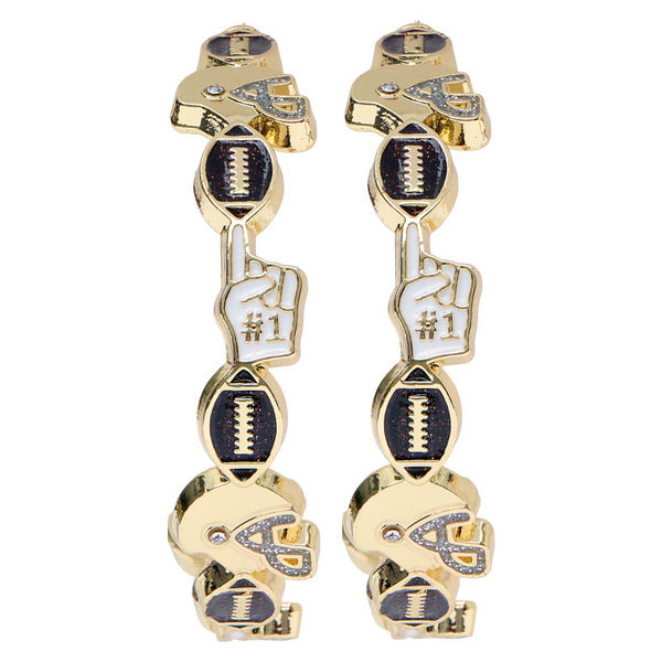 Football Game Day Hoop Earrings