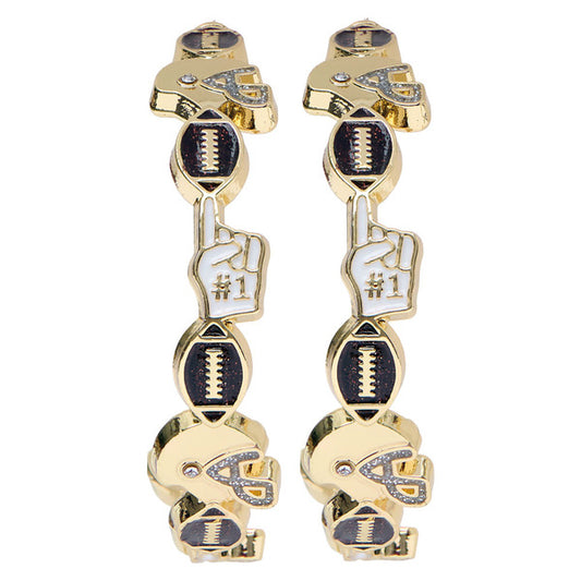 Football Game Day Hoop Earrings