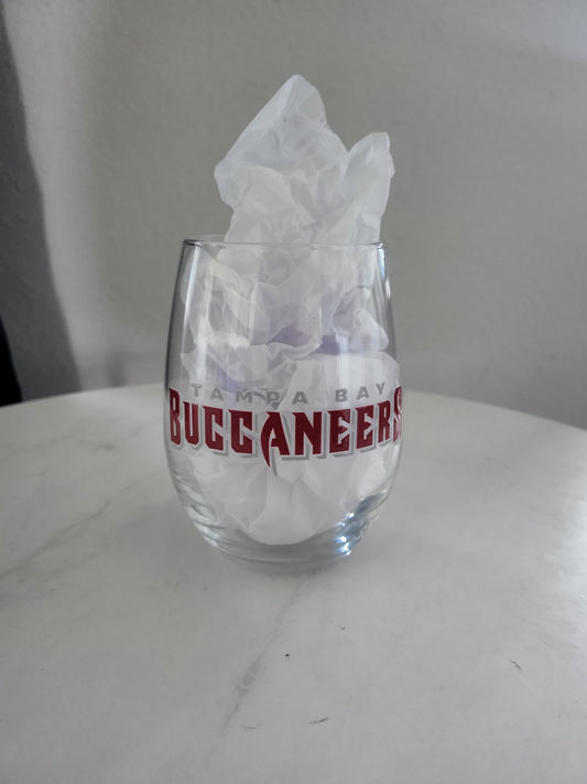 🏈 Custom Football Themed Stemless Wine Glass